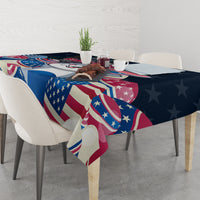 American Easter Day 2024 Tablecloth Bunny With US Easter Eggs - Wonder Print Shop