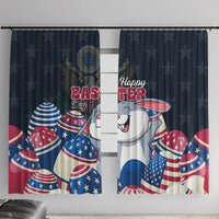 American Easter Day 2024 Window Curtain Bunny With US Easter Eggs - Wonder Print Shop