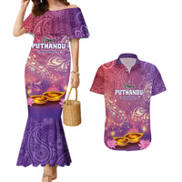 Puthandu Vazthukal 2024 Couples Matching Mermaid Dress and Hawaiian Shirt Happy Tamil New Year - Wonder Print Shop