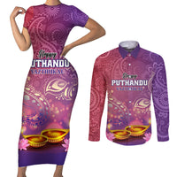 Puthandu Vazthukal 2024 Couples Matching Short Sleeve Bodycon Dress and Long Sleeve Button Shirt Happy Tamil New Year - Wonder Print Shop