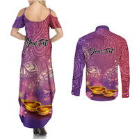 Puthandu Vazthukal 2024 Couples Matching Summer Maxi Dress and Long Sleeve Button Shirt Happy Tamil New Year - Wonder Print Shop