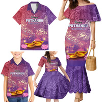 Puthandu Vazthukal 2024 Family Matching Mermaid Dress and Hawaiian Shirt Happy Tamil New Year - Wonder Print Shop