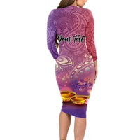 Puthandu Vazthukal 2024 Long Sleeve Bodycon Dress Happy Tamil New Year - Wonder Print Shop