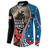 US Memorial Day 2025 Button Sweatshirt Remembering Our Fallen Heroes