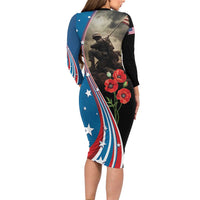 US Memorial Day 2025 Family Matching Long Sleeve Bodycon Dress and Hawaiian Shirt Remembering Our Fallen Heroes