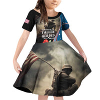 US Memorial Day 2025 Family Matching Off Shoulder Short Dress and Hawaiian Shirt Remembering Our Fallen Heroes