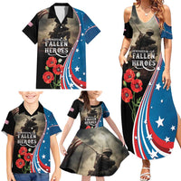 US Memorial Day 2025 Family Matching Summer Maxi Dress and Hawaiian Shirt Remembering Our Fallen Heroes