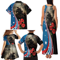 US Memorial Day 2025 Family Matching Tank Maxi Dress and Hawaiian Shirt Remembering Our Fallen Heroes
