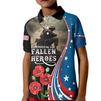 US Memorial Day 2025 Kid Polo Shirt Remembering Our Fallen Heroes
