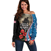 US Memorial Day 2025 Off Shoulder Sweater Remembering Our Fallen Heroes