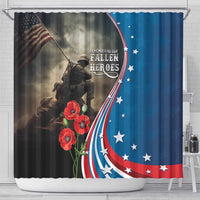 US Memorial Day 2025 Shower Curtain Remembering Our Fallen Heroes