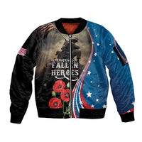 US Memorial Day 2025 Sleeve Zip Bomber Jacket Remembering Our Fallen Heroes