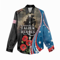 US Memorial Day 2025 Women Casual Shirt Remembering Our Fallen Heroes