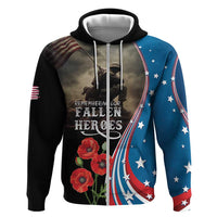 US Memorial Day 2025 Zip Hoodie Remembering Our Fallen Heroes