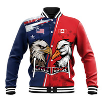 Personalized Canada Goose x USA Band Eagle Faced Off Baseball Jacket