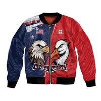 Personalized Canada Goose x USA Band Eagle Faced Off Bomber Jacket