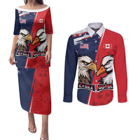 Personalized Canada Goose x USA Band Eagle Faced Off Couples Matching Puletasi and Long Sleeve Button Shirt