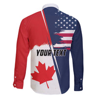 Personalized Canada Goose x USA Band Eagle Faced Off Family Matching Off The Shoulder Long Sleeve Dress and Hawaiian Shirt