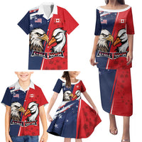 Personalized Canada Goose x USA Band Eagle Faced Off Family Matching Puletasi and Hawaiian Shirt