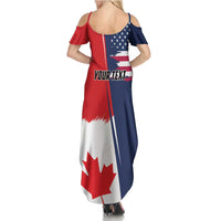 Personalized Canada Goose x USA Band Eagle Faced Off Family Matching Summer Maxi Dress and Hawaiian Shirt