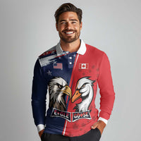 Personalized Canada Goose x USA Band Eagle Faced Off Long Sleeve Polo Shirt