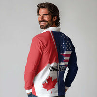 Personalized Canada Goose x USA Band Eagle Faced Off Long Sleeve Polo Shirt