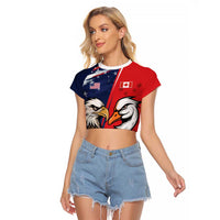 Personalized Canada Goose x USA Band Eagle Faced Off Raglan Cropped T Shirt