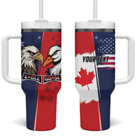 Personalized Canada Goose x USA Band Eagle Faced Off Tumbler With Handle