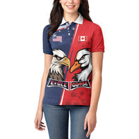 Personalized Canada Goose x USA Band Eagle Faced Off Women Polo Shirt
