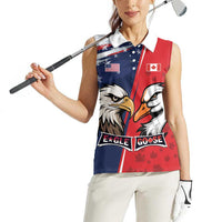 Personalized Canada Goose x USA Band Eagle Faced Off Women Sleeveless Polo Shirt