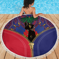 Haiti Heritage Month Beach Blanket Zipper Stylized
