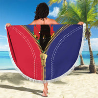 Haiti Heritage Month Beach Blanket Zipper Stylized