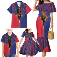 Haiti Heritage Month Family Matching Mermaid Dress and Hawaiian Shirt Zipper Stylized
