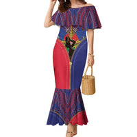 Haiti Heritage Month Family Matching Mermaid Dress and Hawaiian Shirt Zipper Stylized