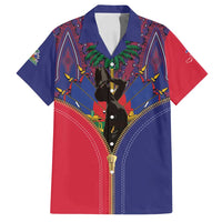 Haiti Heritage Month Family Matching Off Shoulder Short Dress and Hawaiian Shirt Zipper Stylized