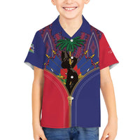 Haiti Heritage Month Family Matching Off Shoulder Short Dress and Hawaiian Shirt Zipper Stylized