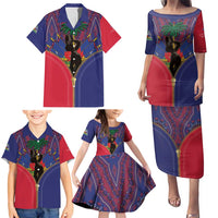 Haiti Heritage Month Family Matching Puletasi and Hawaiian Shirt Zipper Stylized