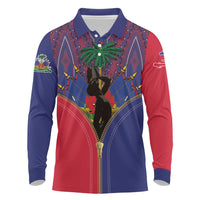 Haiti Heritage Month Long Sleeve Polo Shirt Zipper Stylized