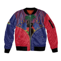 Haiti Heritage Month Sleeve Zip Bomber Jacket Zipper Stylized