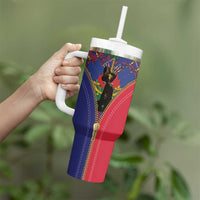 Haiti Heritage Month Tumbler With Handle Zipper Stylized