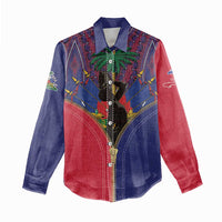 Haiti Heritage Month Women Casual Shirt Zipper Stylized