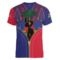 Haiti Heritage Month Women V-Neck T-Shirt Zipper Stylized