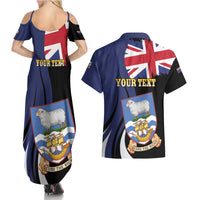 Personalised Falkland Islands Couples Matching Summer Maxi Dress and Hawaiian Shirt Desire the Right