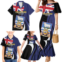 Personalised Falkland Islands Family Matching Mermaid Dress and Hawaiian Shirt Desire the Right