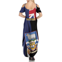 Personalised Falkland Islands Family Matching Summer Maxi Dress and Hawaiian Shirt Desire the Right