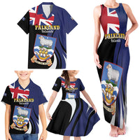 Personalised Falkland Islands Family Matching Tank Maxi Dress and Hawaiian Shirt Desire the Right