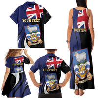 Personalised Falkland Islands Family Matching Tank Maxi Dress and Hawaiian Shirt Desire the Right
