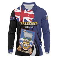 Personalised Falkland Islands Long Sleeve Polo Shirt Desire the Right
