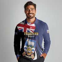 Personalised Falkland Islands Long Sleeve Polo Shirt Desire the Right