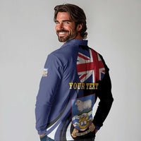 Personalised Falkland Islands Long Sleeve Polo Shirt Desire the Right